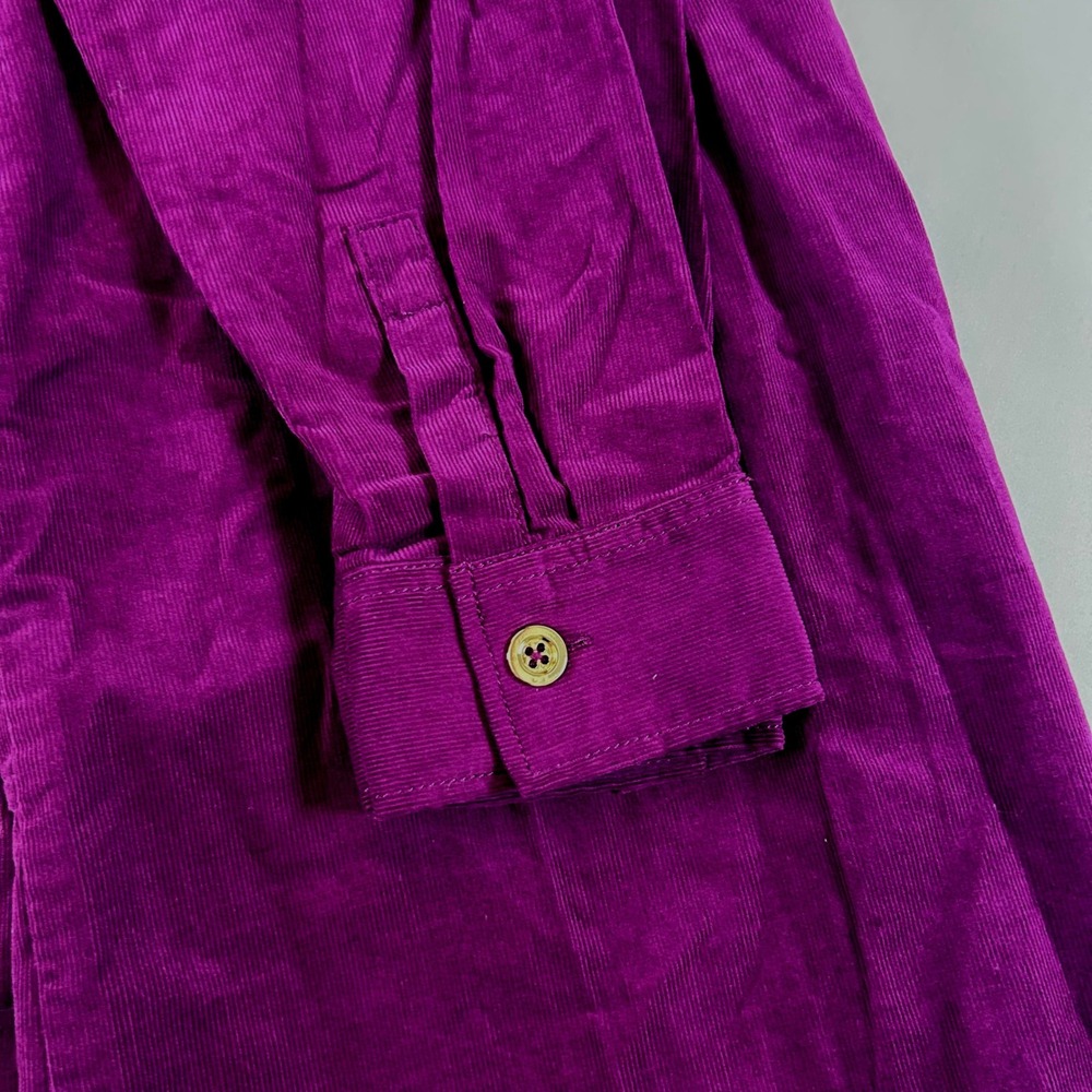 Talbots Shirt Dress Womens 12P Purple Corduroy Button Front Long Sleeve NWT - Picture 5 of 9